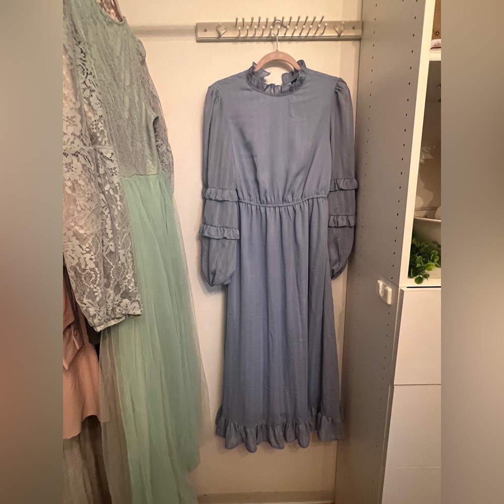 SHEIN Light Blue Ruffle Dress - Picture 11 of 12